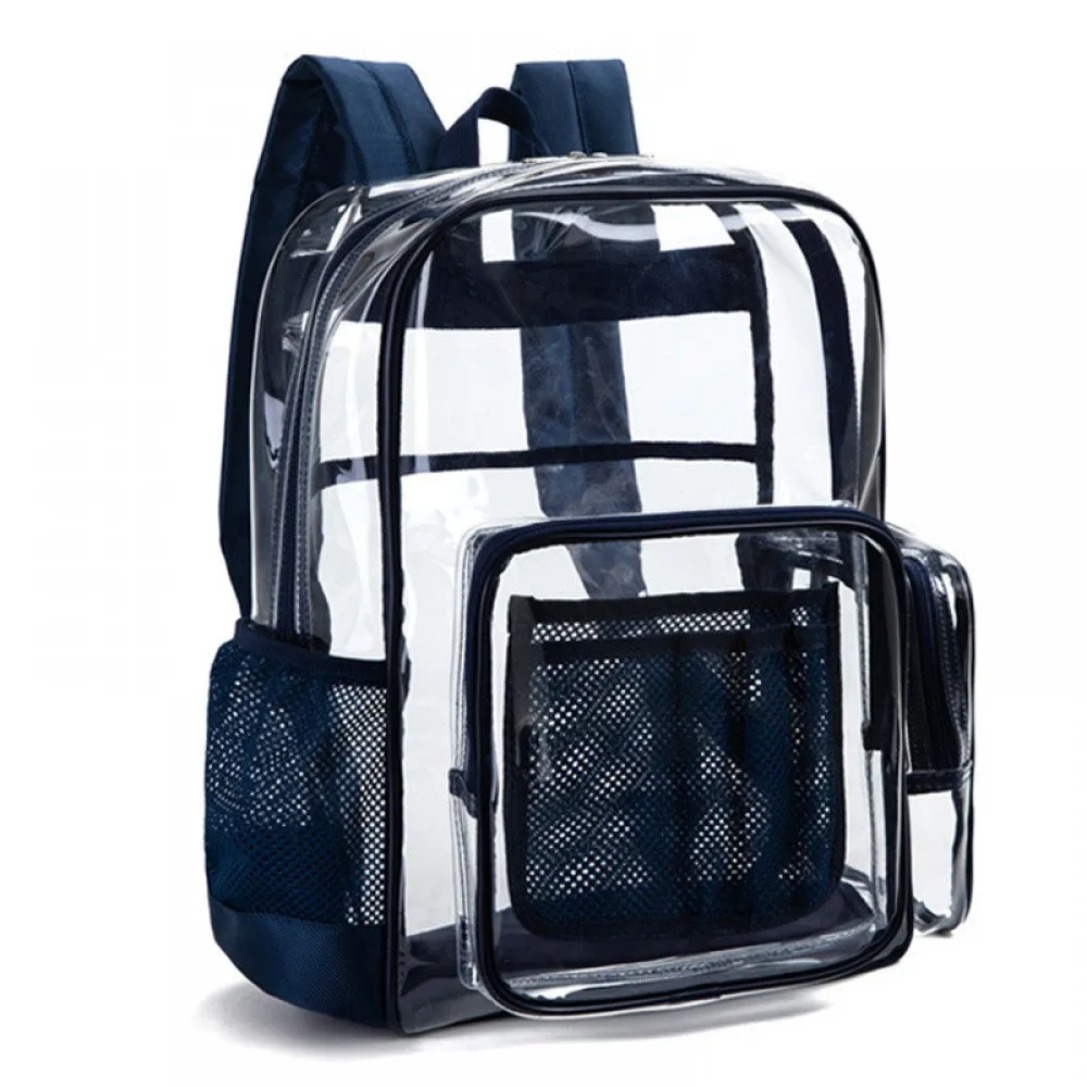 Kids Clear School Backpacks - Black Blue Pink Book Bags For Girls See Through Large Capacity Bag
