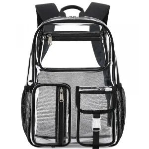 Kids Clear School Backpacks - Black Grey Pink Book Bags For Boys Girls See Through Waterproof TPU Primary Schoolbag