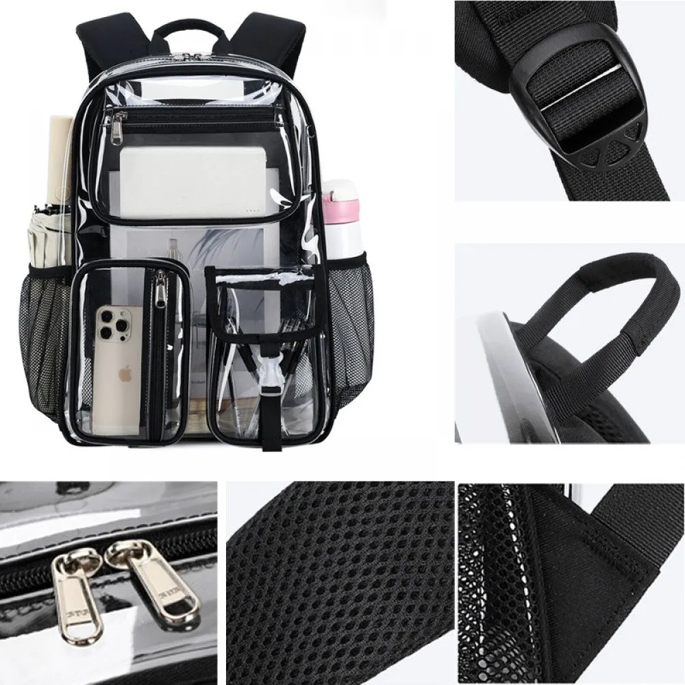 Kids Clear School Backpacks - Black Grey Pink Book Bags For Boys Girls See Through Waterproof TPU Primary Schoolbag