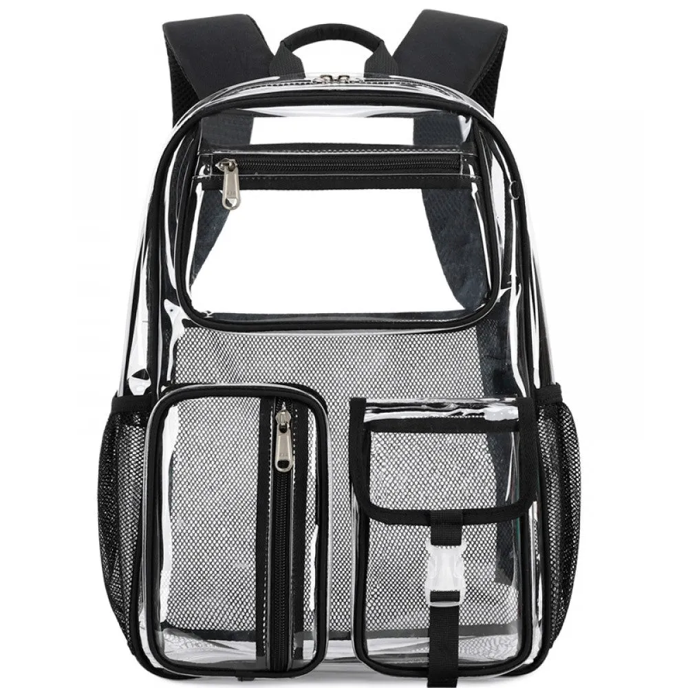 Kids Clear School Backpacks - Black Grey Pink Book Bags For Boys Girls See Through Waterproof TPU Primary Schoolbag