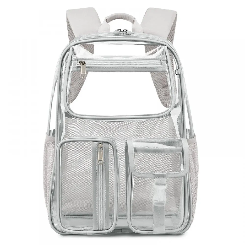 Kids Clear School Backpacks - Black Grey Pink Book Bags For Boys Girls See Through Waterproof TPU Primary Schoolbag