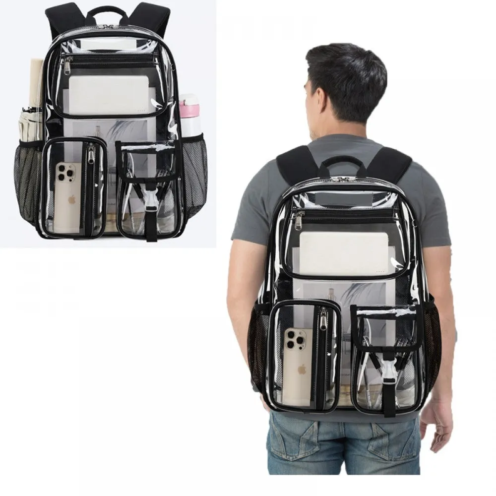 Kids Clear School Backpacks - Black Grey Pink Book Bags For Boys Girls See Through Waterproof TPU Primary Schoolbag