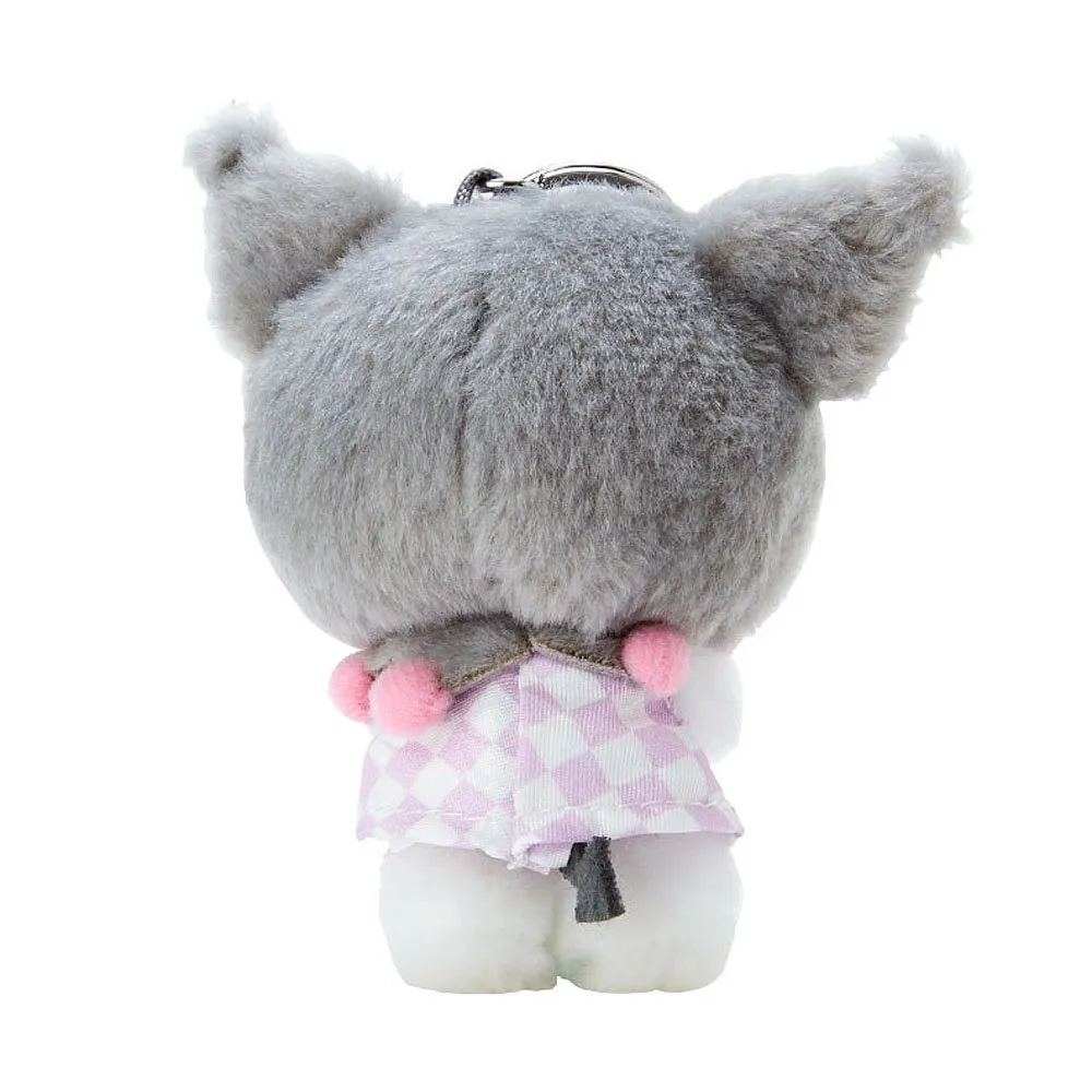 Kuromi Plush Mascot Keychain :Pastel Check
