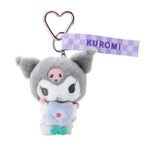 Kuromi Plush Mascot Keychain :Pastel Check