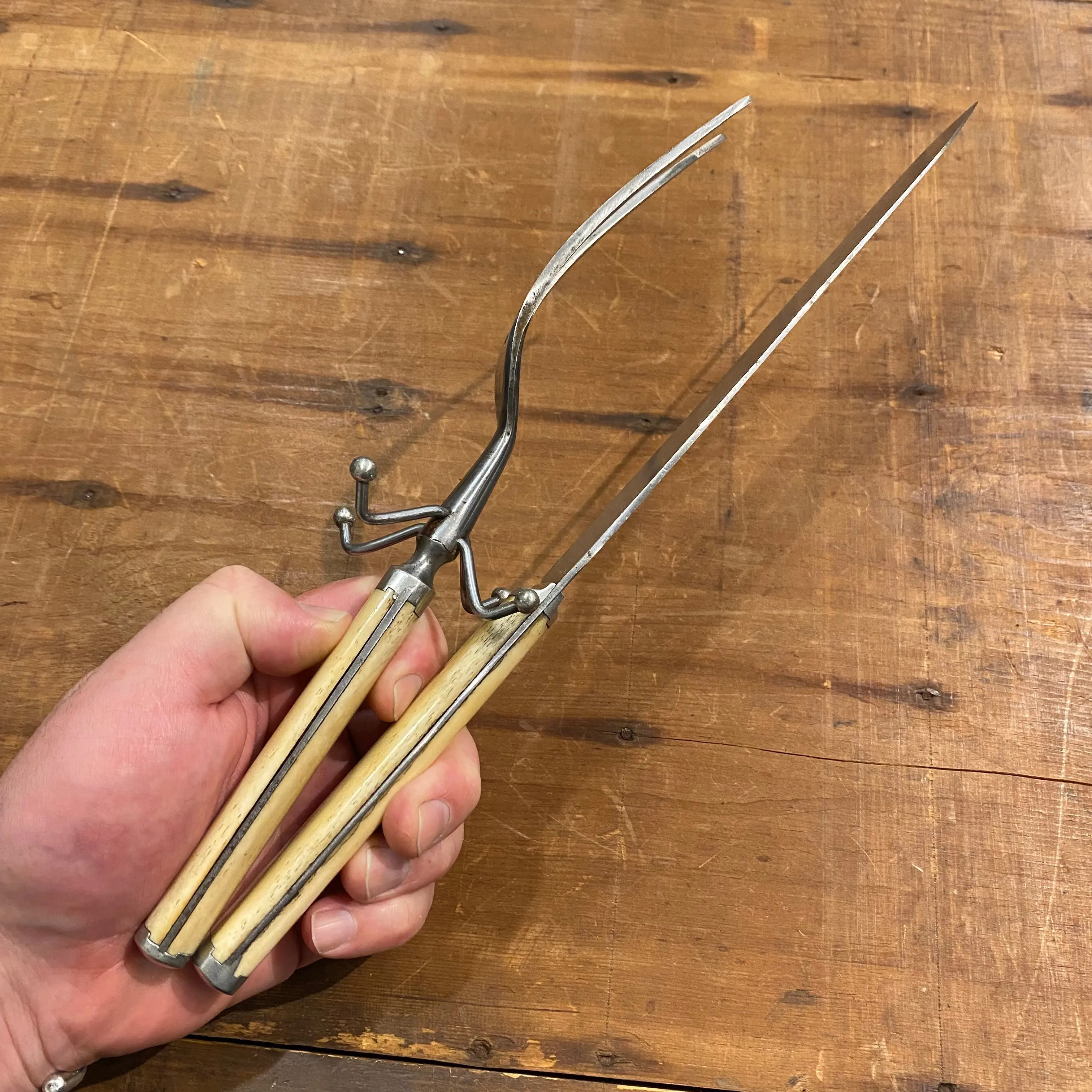 Landers Frary & Clark Aetna Works Carving Set ‘California Carver’ Style 1870’s-90’s?