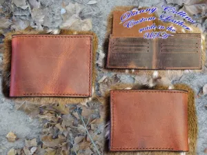 Leather Bifold wallet with ID, Leather Bifold, Men's Wallet