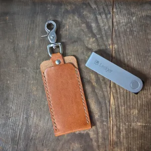 Leather Keychain Case for Ledger Nano X - Crypto Cold Storage Wallet