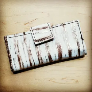 Leather Wallet in White Chateau w/ Snap