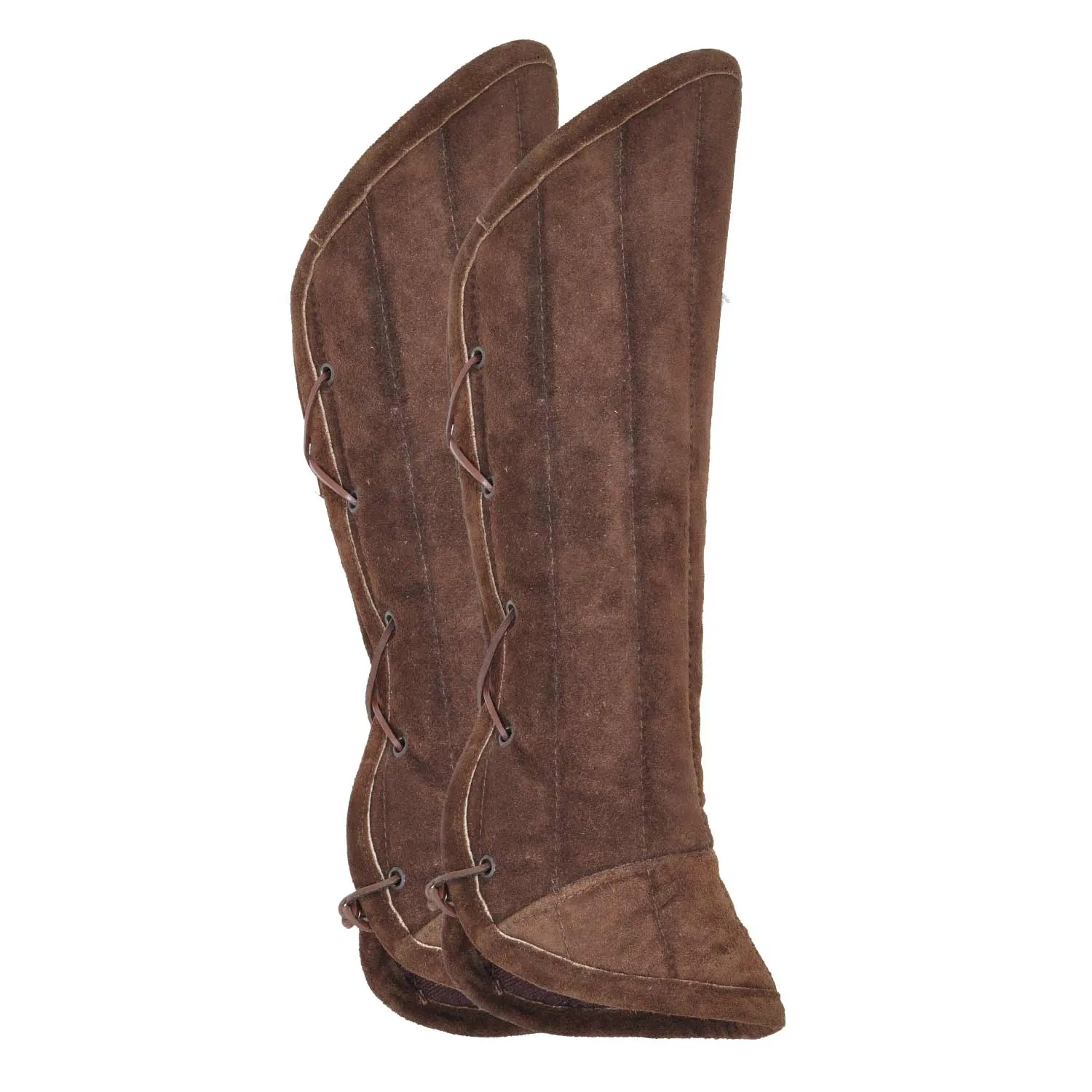 Leopold padded greaves suede