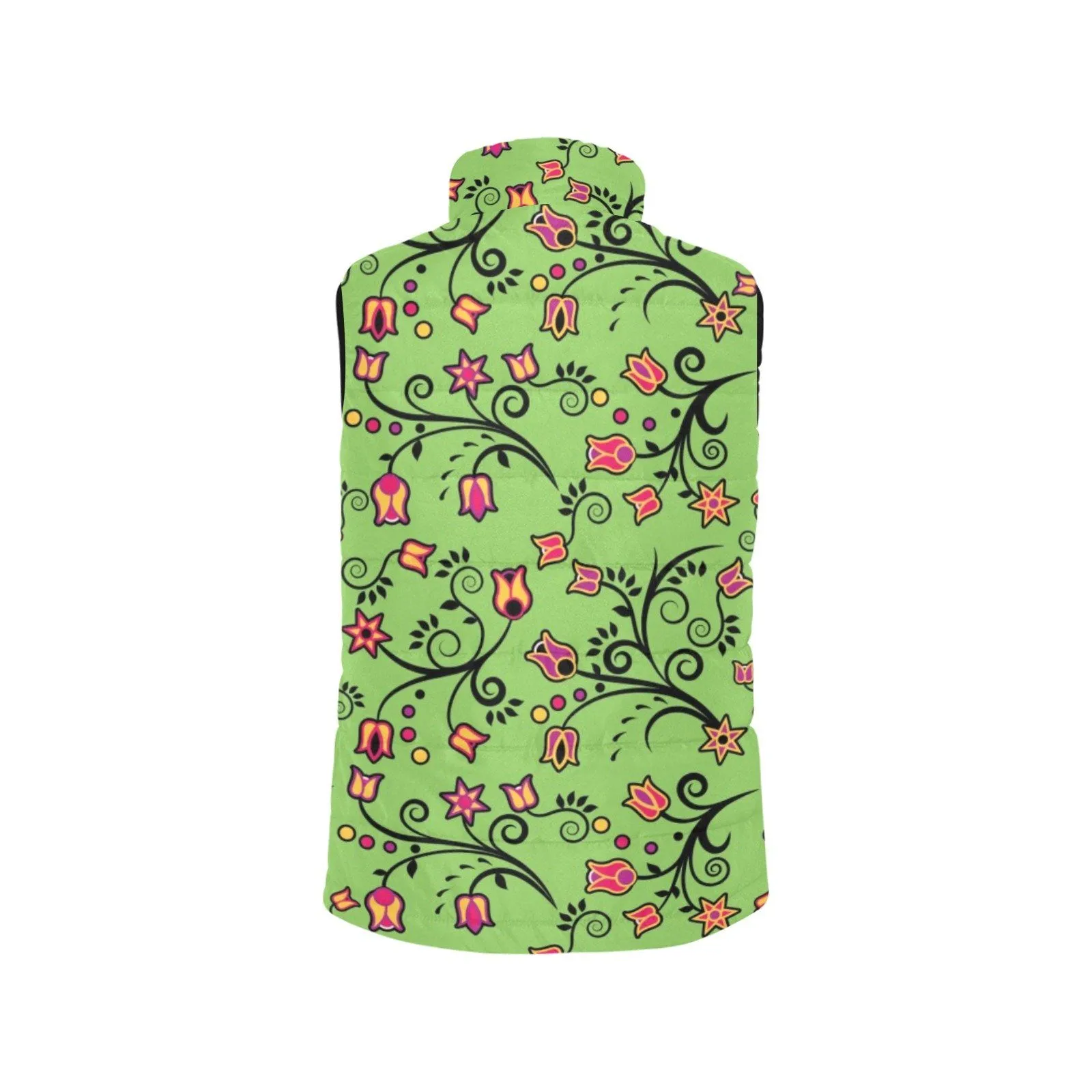 LightGreen Yellow Star Women's Padded Vest Jacket