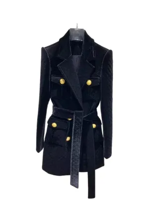 LOUJAIN BLACK VELVET JACKET