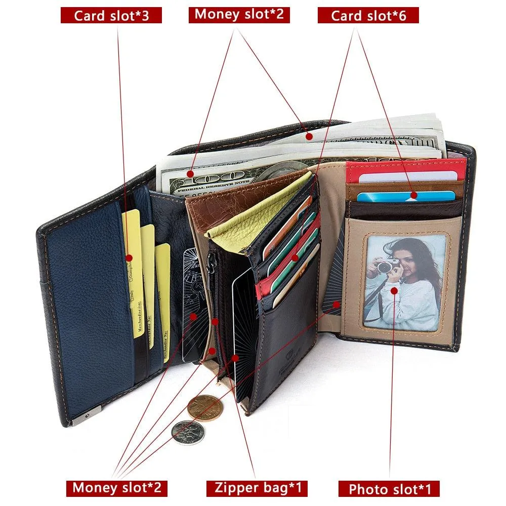Luxury Colors leather Retro Wallet