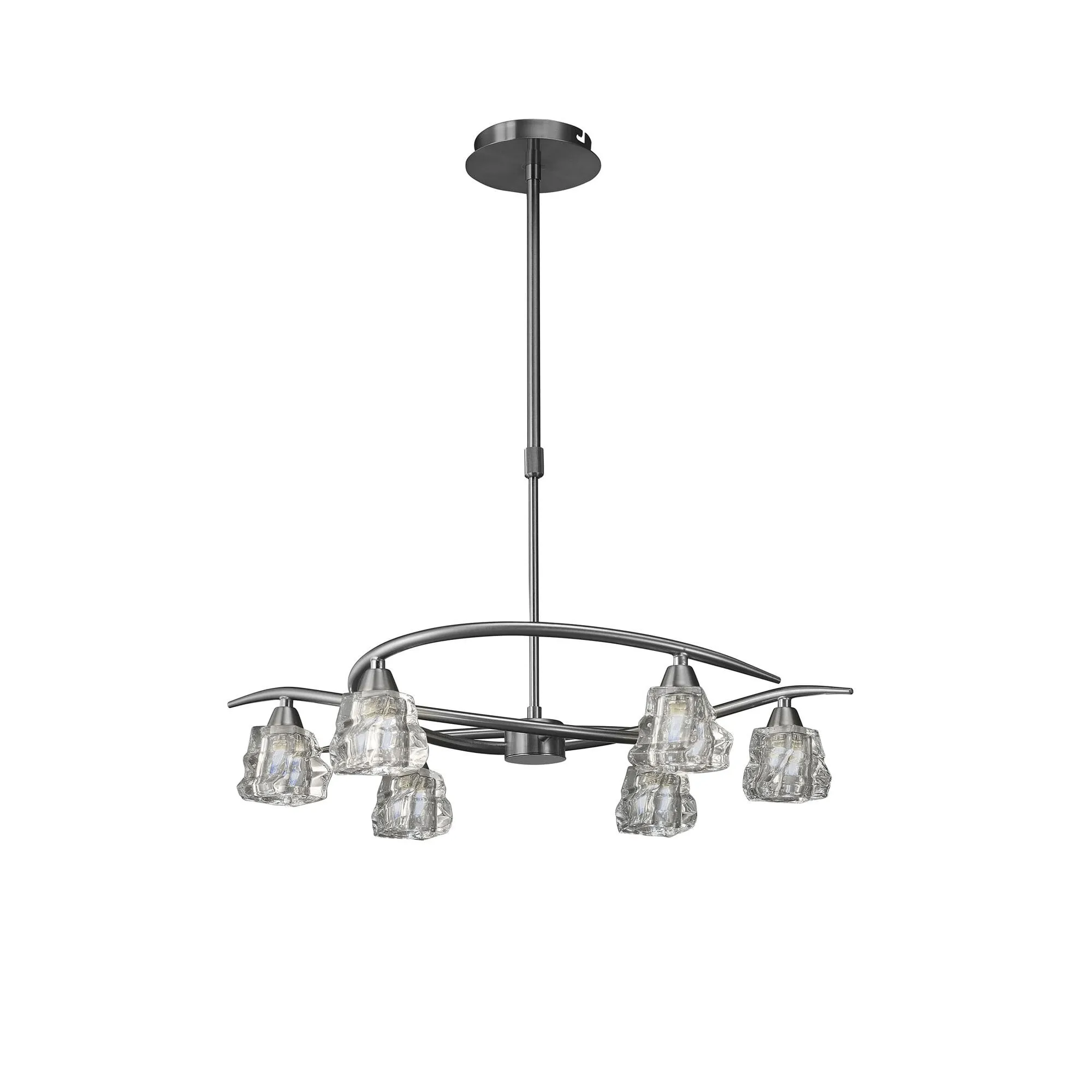 Mantra M3750 Iku Telescopic Convertible 6 Light Satin Nickel