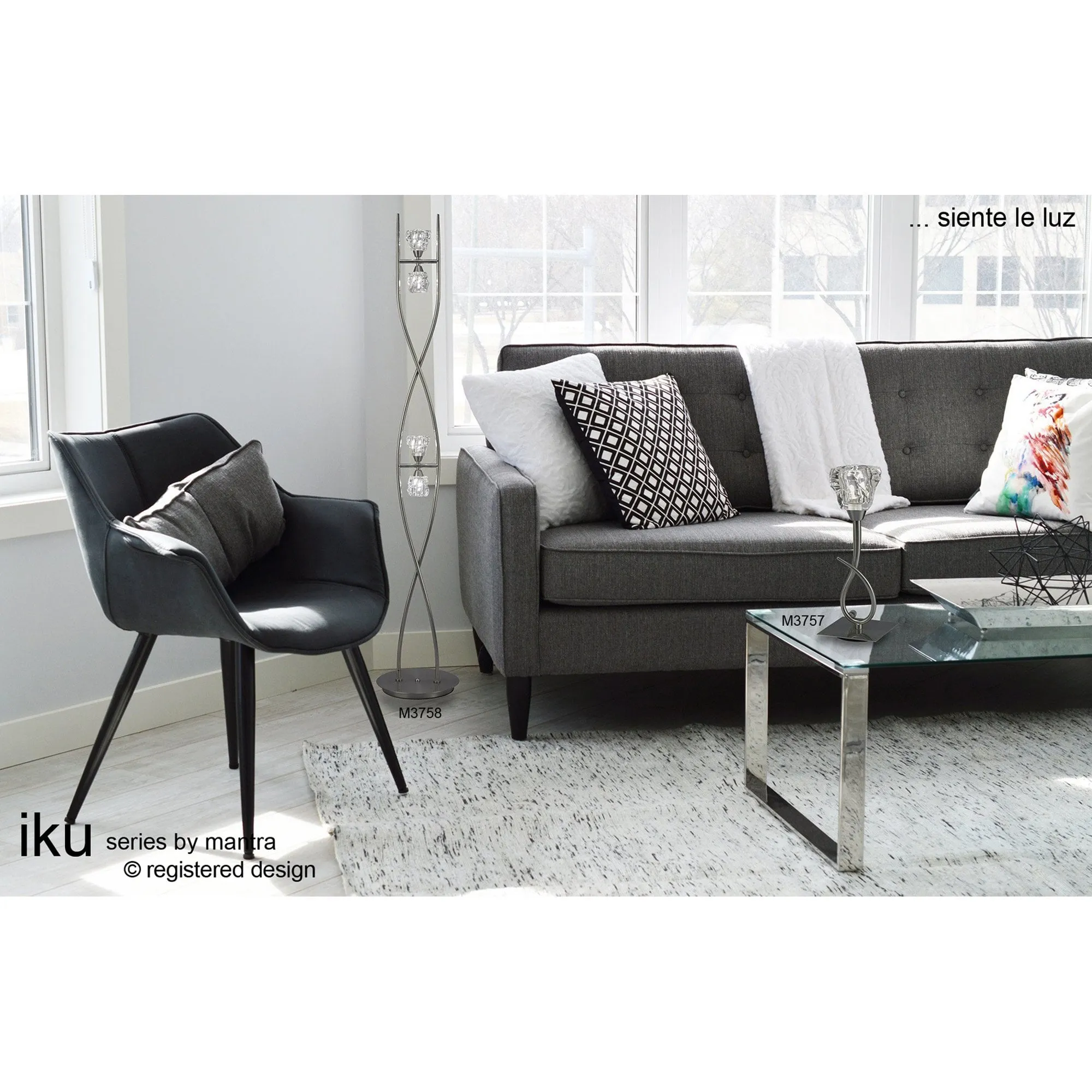 Mantra M3754 Iku Pendant 1 Light Satin Nickel