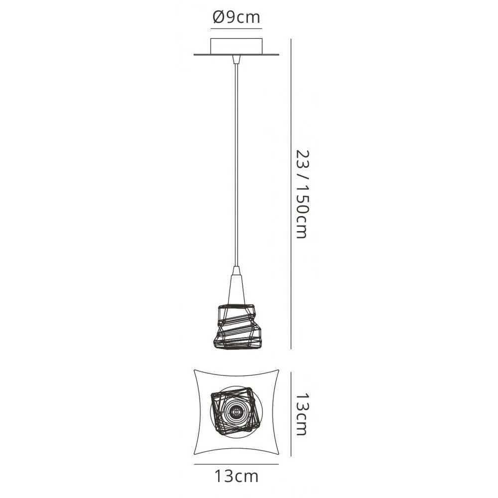 Mantra M3754 Iku Pendant 1 Light Satin Nickel