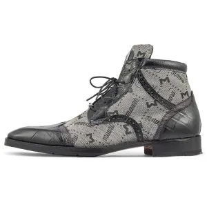 Mauri 3069 Body Alligator/ Ostrich Leg/ Mauri Fabric Black/ Grey