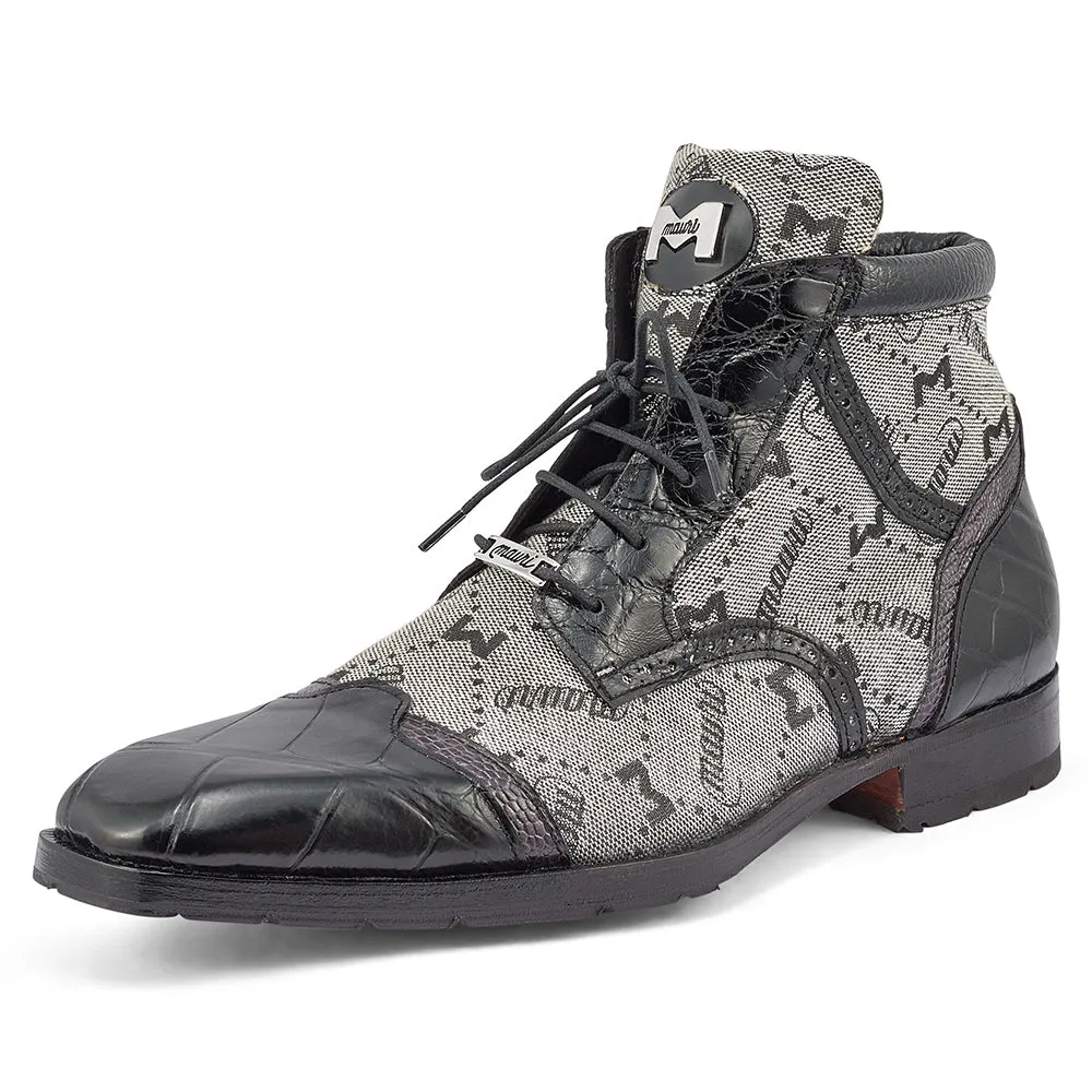 Mauri 3069 Body Alligator/ Ostrich Leg/ Mauri Fabric Black/ Grey