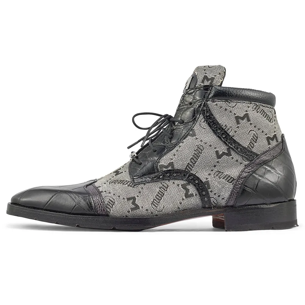 Mauri 3069 Body Alligator/ Ostrich Leg/ Mauri Fabric Black/ Grey