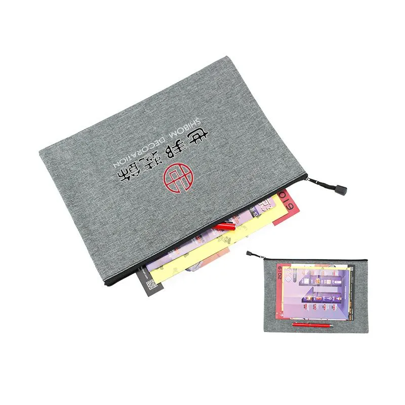 Medium Distressed Fabric Zip Pencil Case