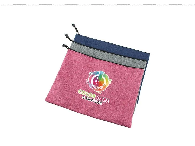 Medium Distressed Fabric Zip Pencil Case