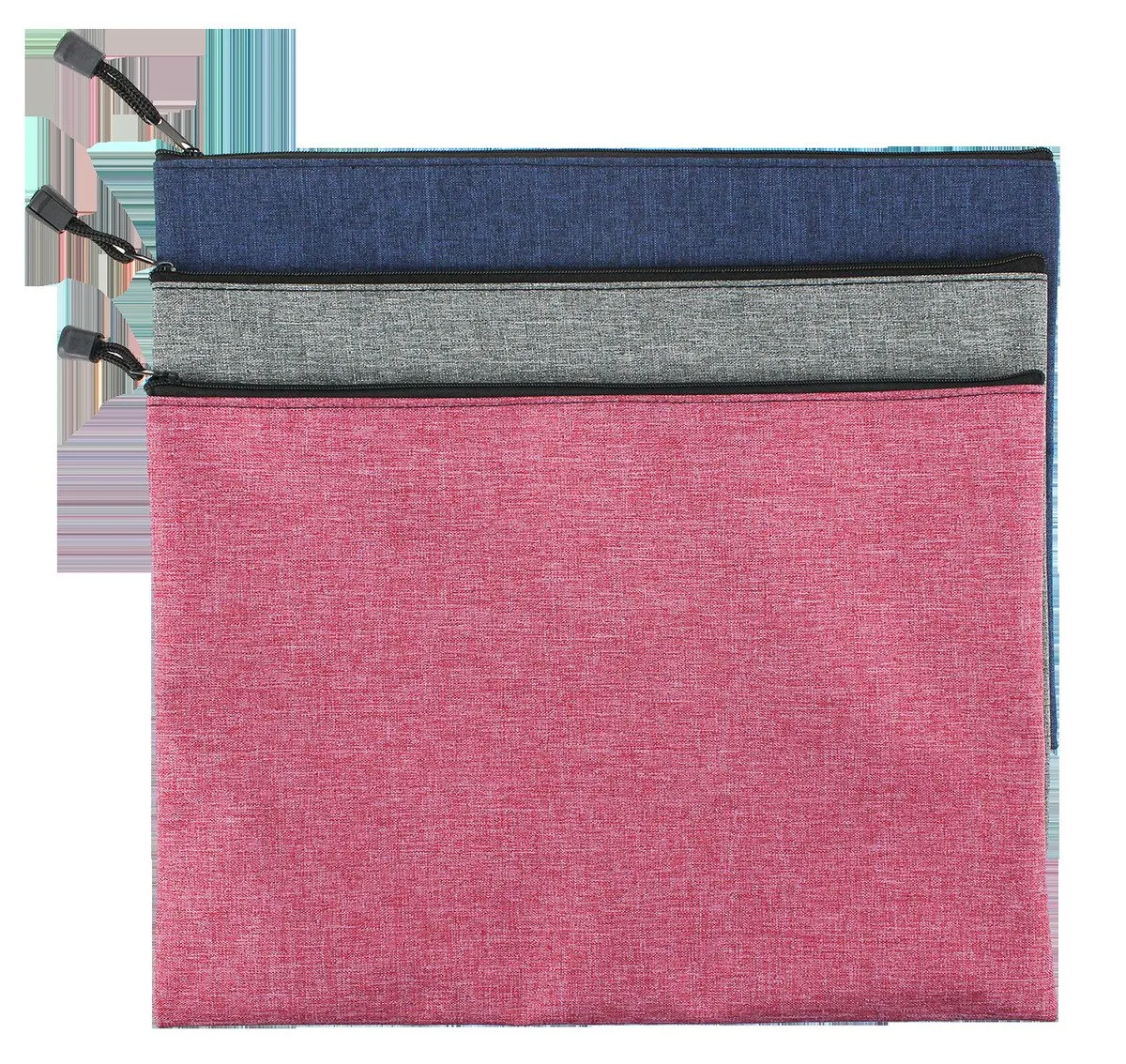 Medium Distressed Fabric Zip Pencil Case