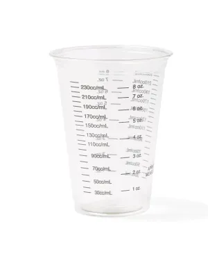Medline Disposable Cold Plastic Drinking Cups Clear with Black Graduations, Bag of 50