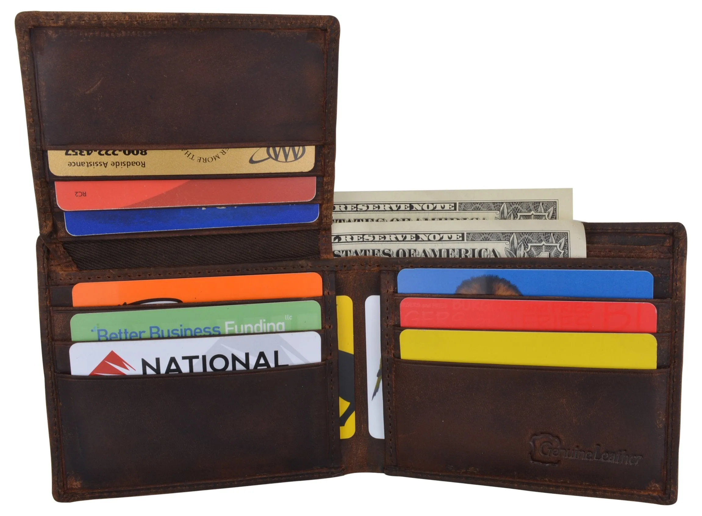 Mens Orlando Printed Logo RFID Cowhide Leather Mens RFID Wallet /53HTC Orlando2