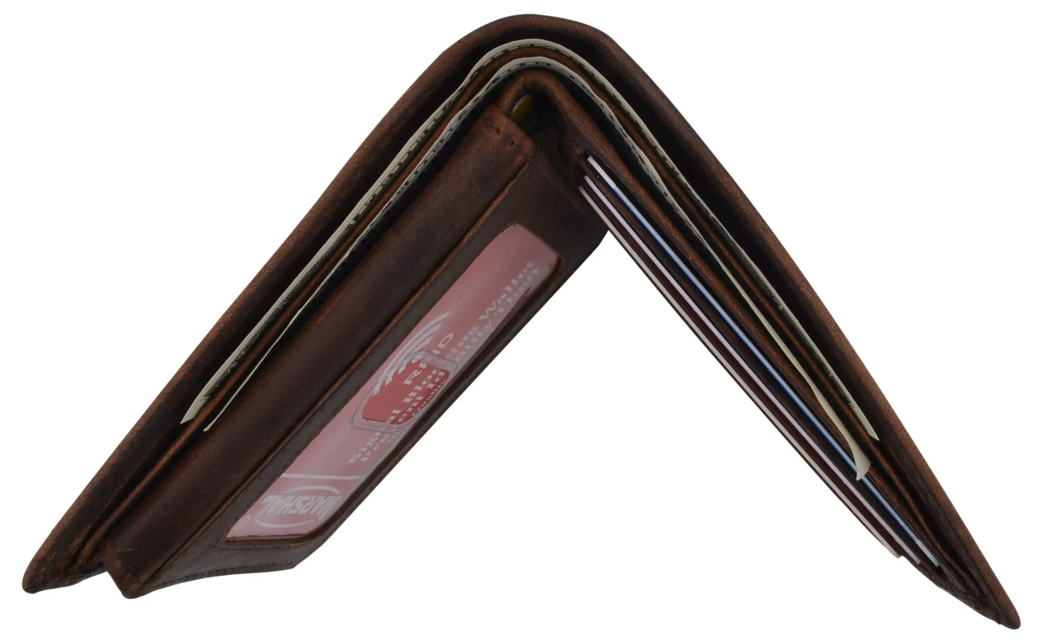 Mens Orlando Printed Logo RFID Cowhide Leather Mens RFID Wallet /53HTC Orlando2
