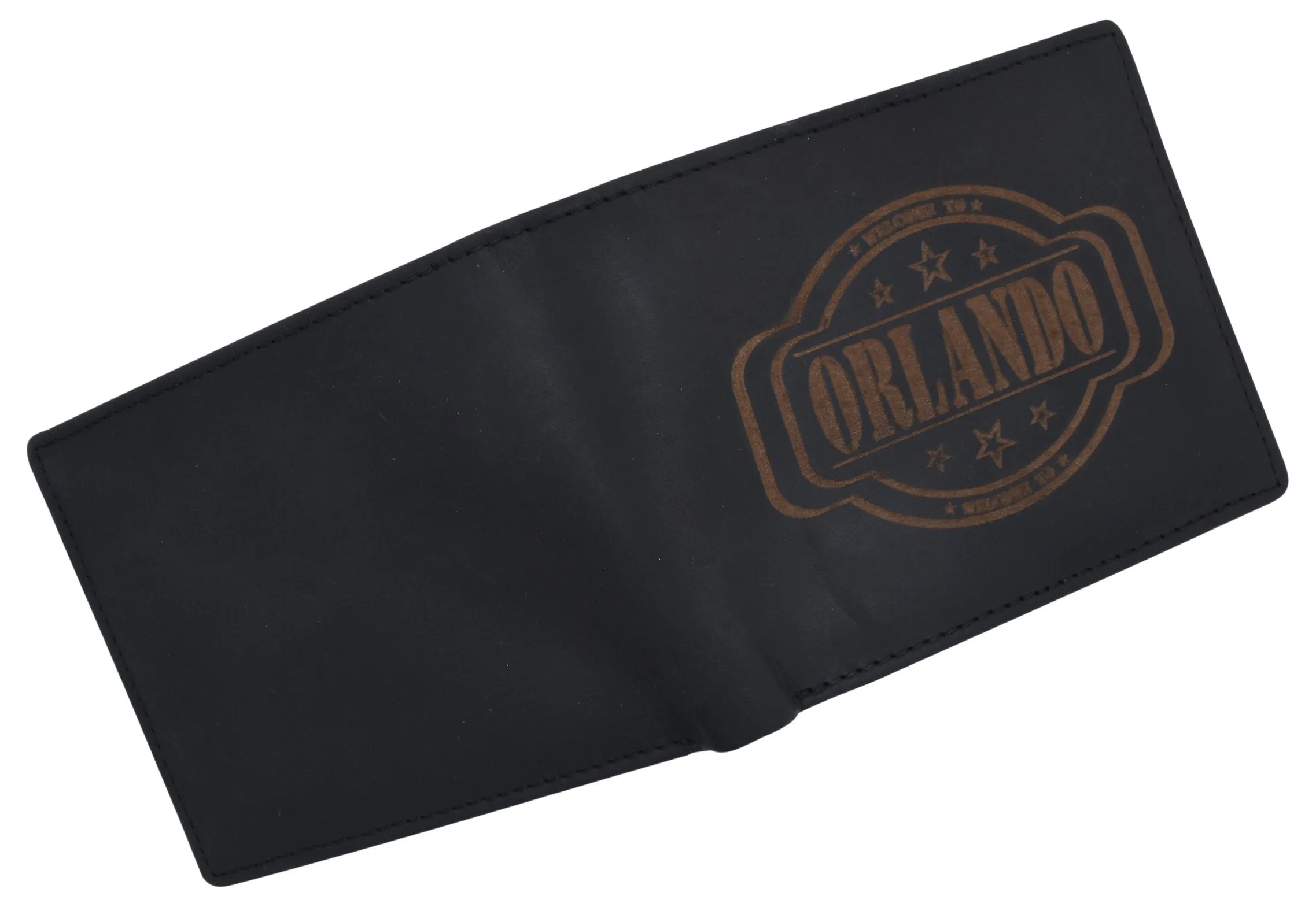 Mens Orlando Printed Logo RFID Cowhide Leather Mens RFID Wallet /53HTC Orlando2