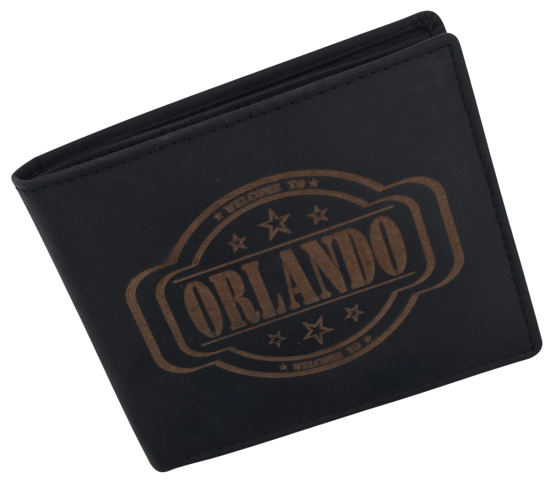 Mens Orlando Printed Logo RFID Cowhide Leather Mens RFID Wallet /53HTC Orlando2
