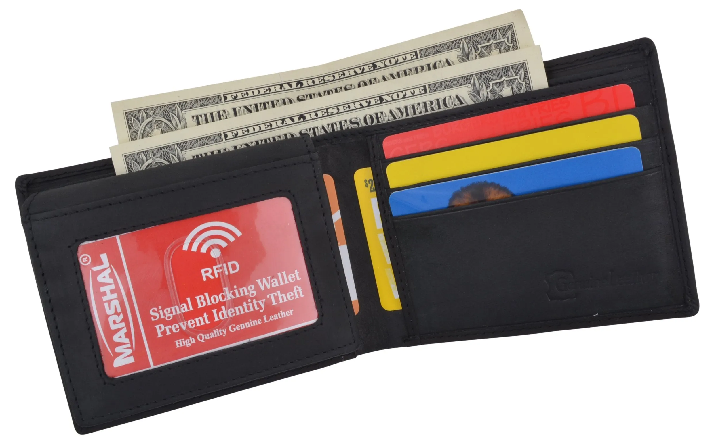 Mens Orlando Printed Logo RFID Cowhide Leather Mens RFID Wallet /53HTC Orlando2
