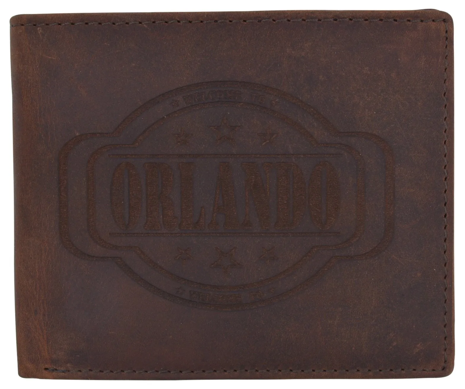 Mens Orlando Printed Logo RFID Cowhide Leather Mens RFID Wallet /53HTC Orlando2