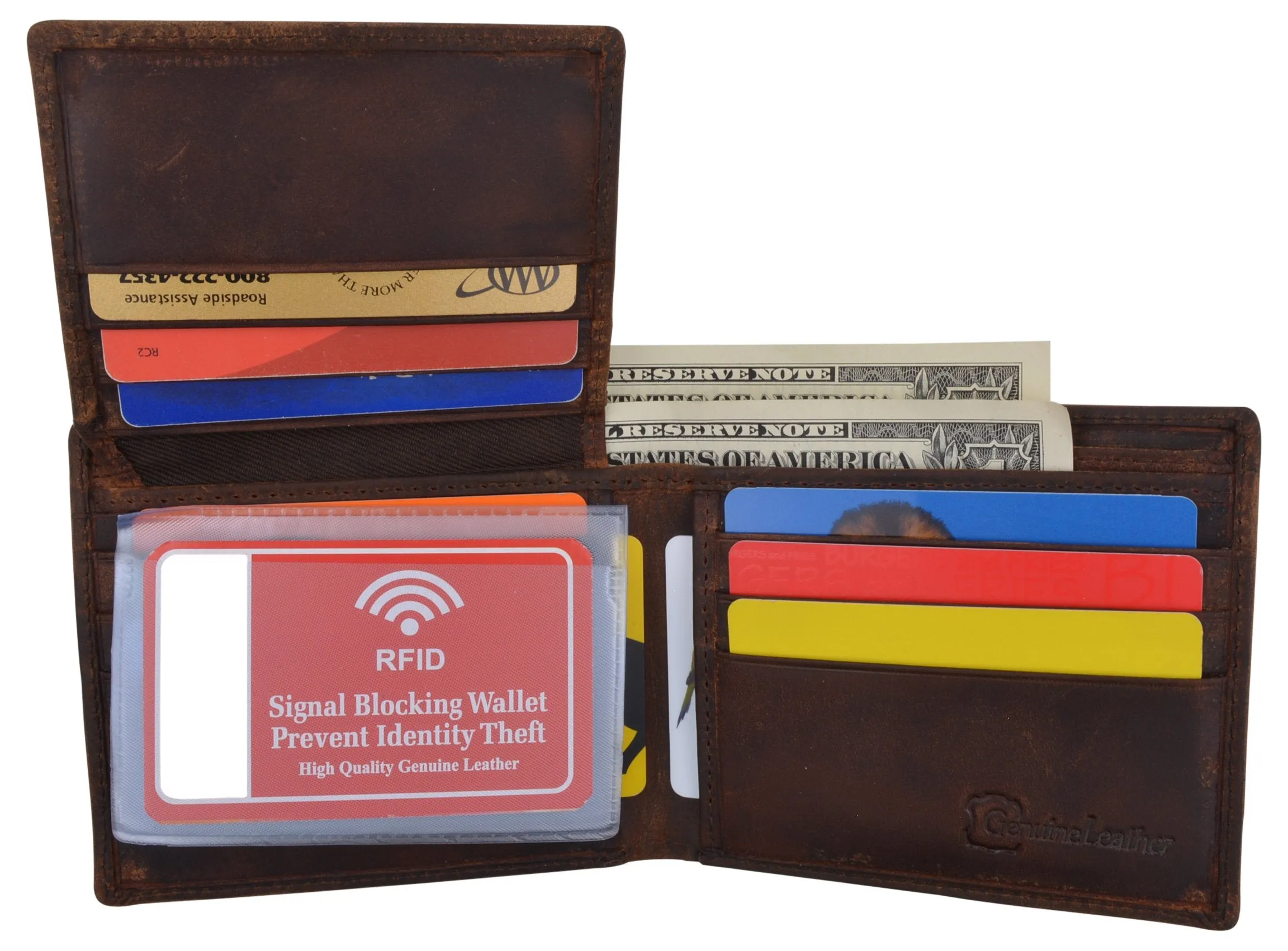 Mens Orlando Printed Logo RFID Cowhide Leather Mens RFID Wallet /53HTC Orlando2
