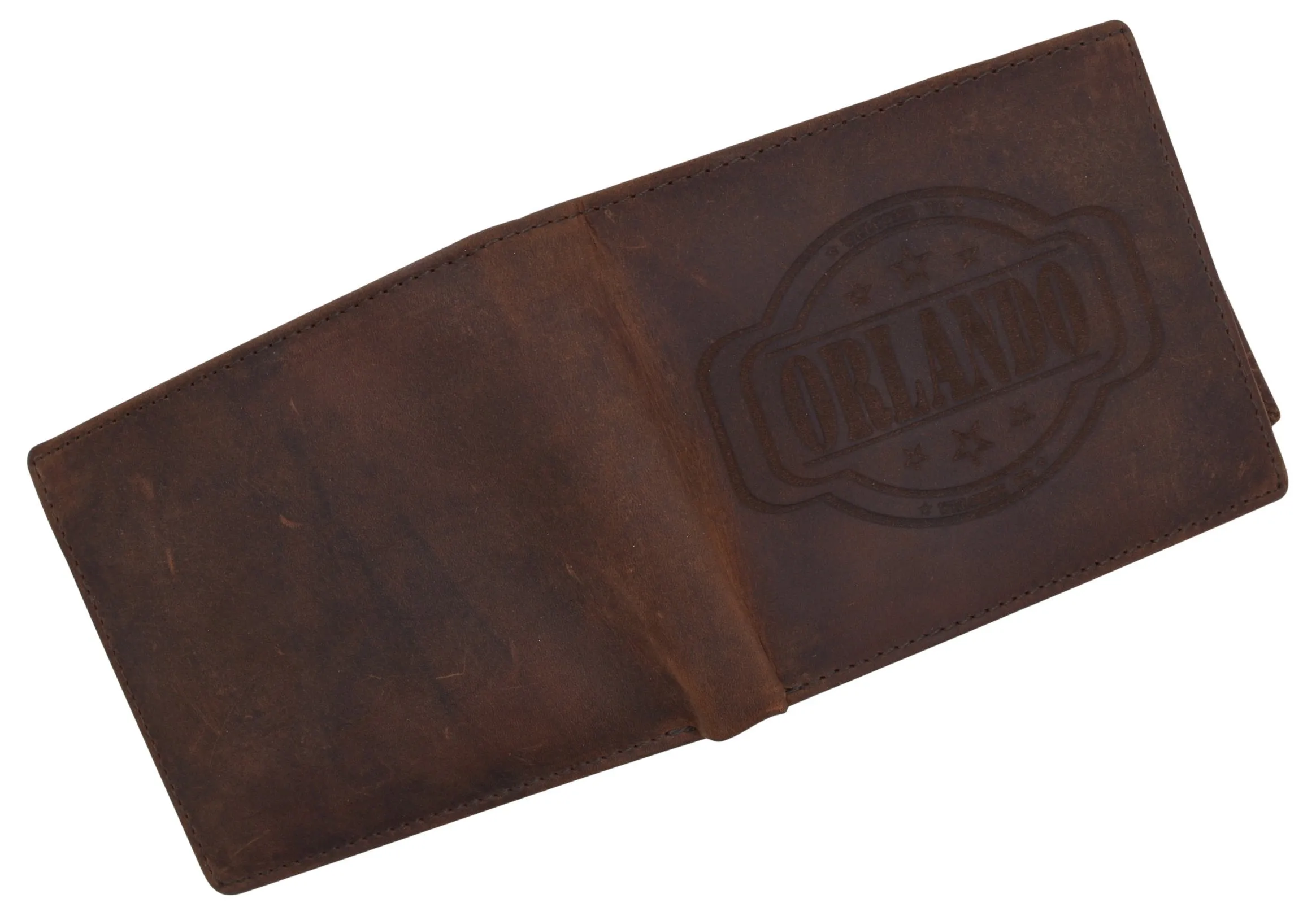 Mens Orlando Printed Logo RFID Cowhide Leather Mens RFID Wallet /53HTC Orlando2