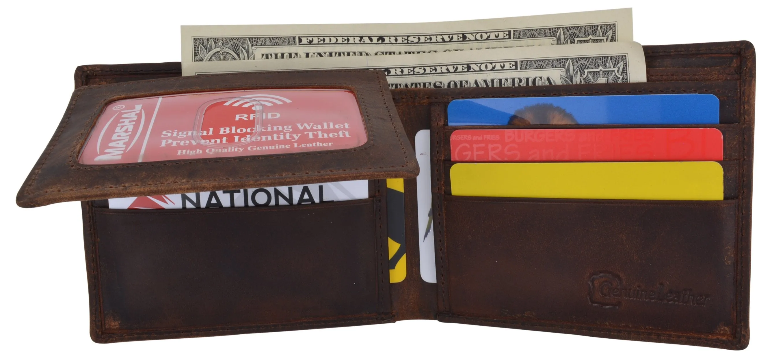 Mens Orlando Printed Logo RFID Cowhide Leather Mens RFID Wallet /53HTC Orlando2