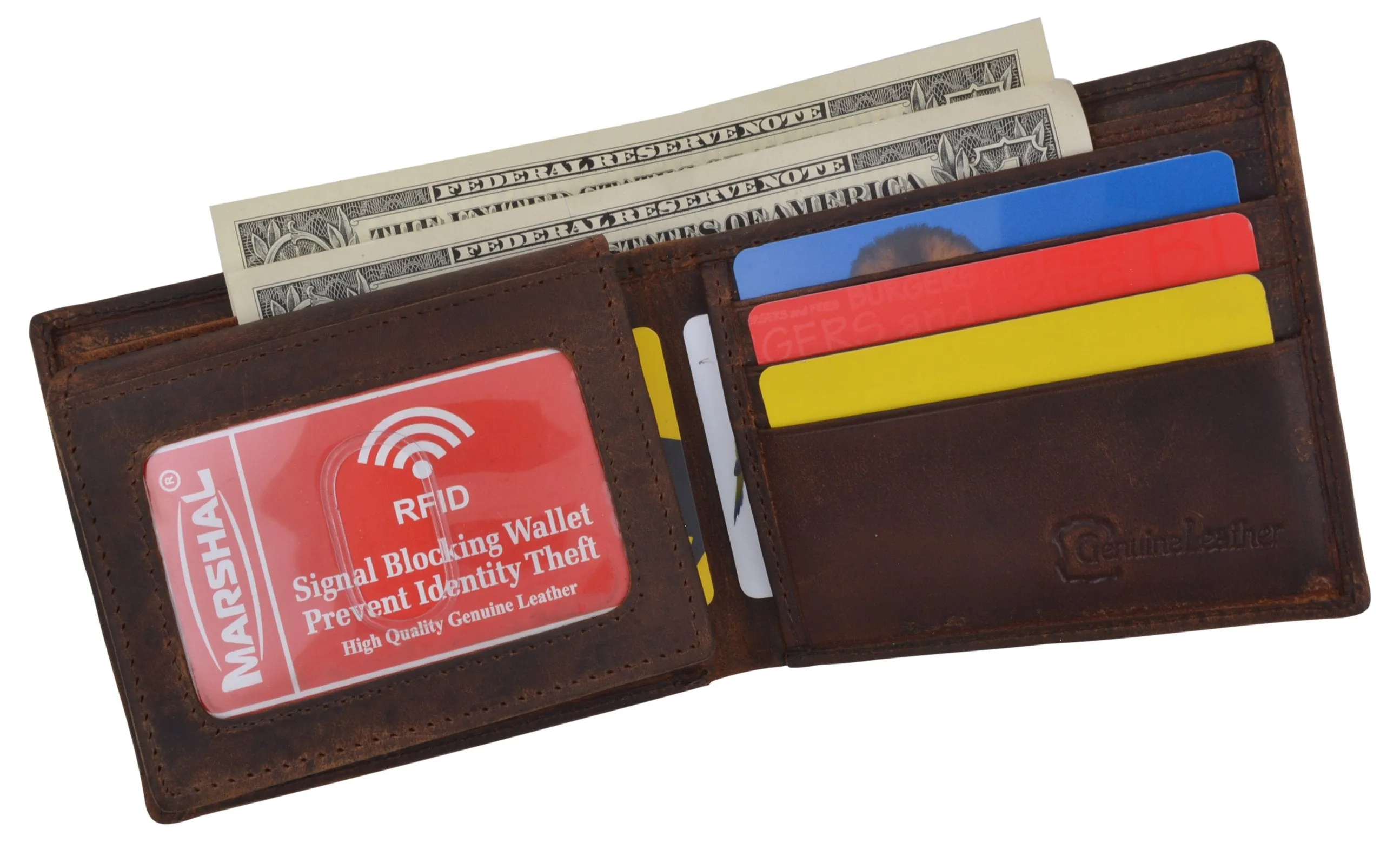 Mens Orlando Printed Logo RFID Cowhide Leather Mens RFID Wallet /53HTC Orlando2