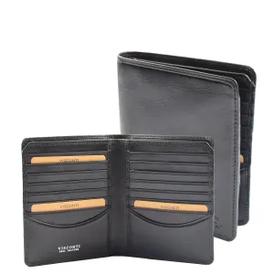 Mens Real Leather Breast Pocket Wallet Coat Purse RFID Safe With Gift Box Sorell Black