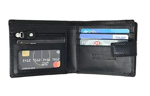 Mens RFID Wallet with A Large Zip Around Coin Pocket 1180