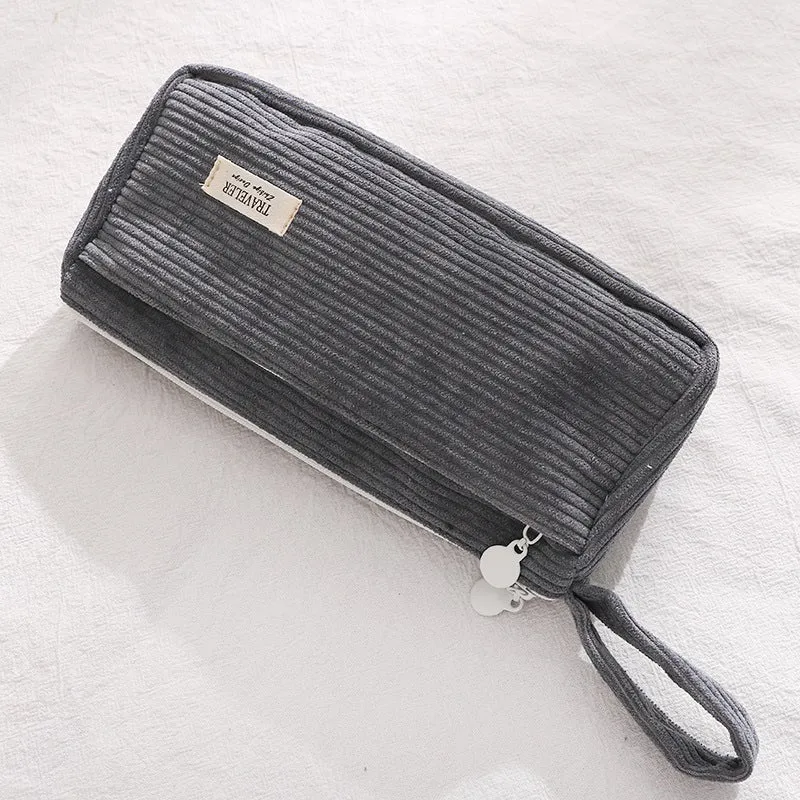 Minimalist Corduroy Pencil Case