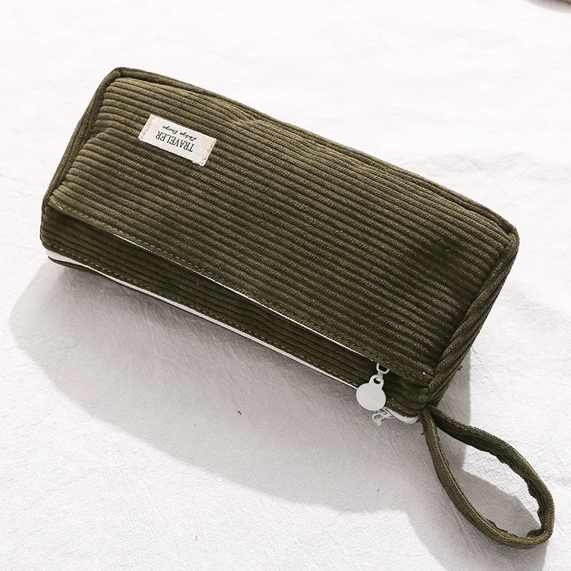Minimalist Corduroy Pencil Case