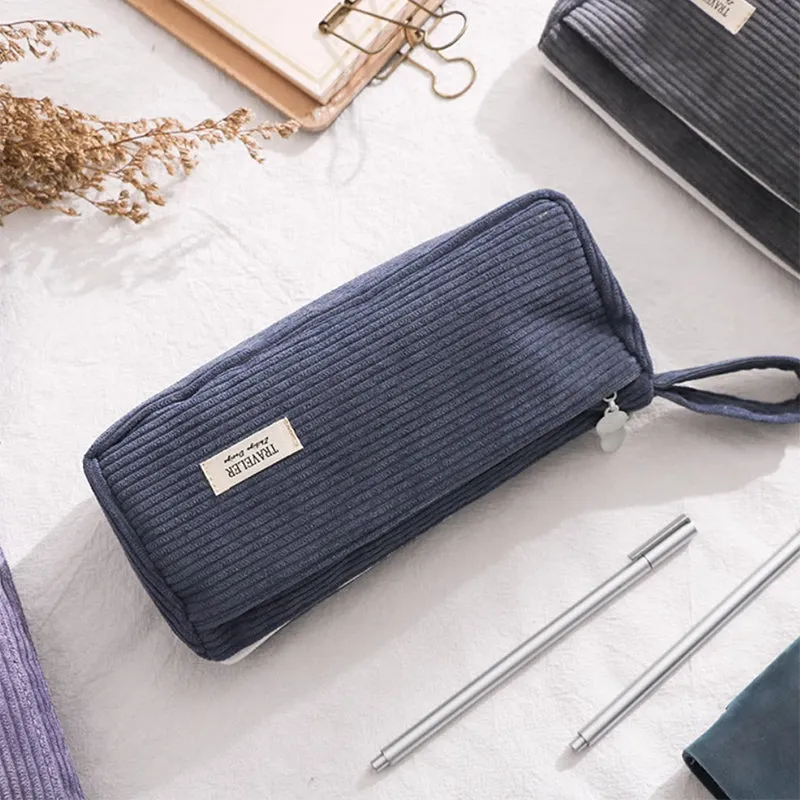 Minimalist Corduroy Pencil Case