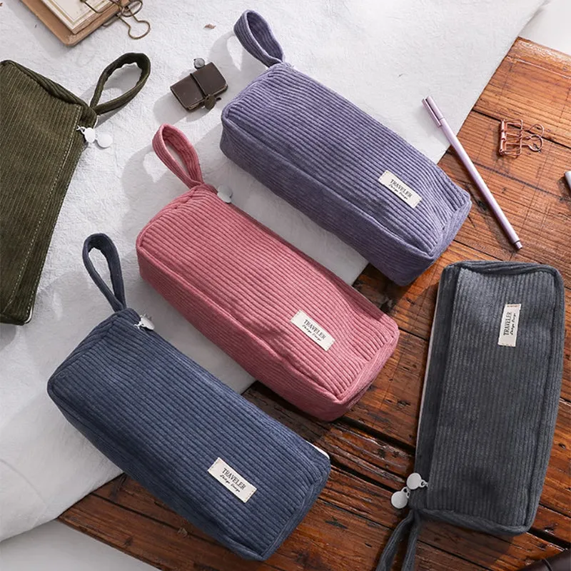 Minimalist Corduroy Pencil Case