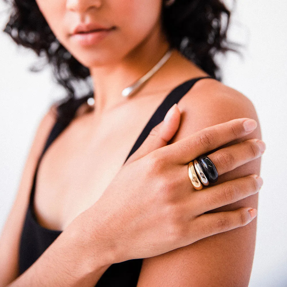Mixed Metal Fanned Ring Stack