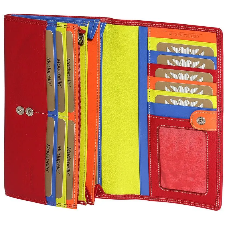 Modapelle - Leather Multi Coloured Wallet RFID