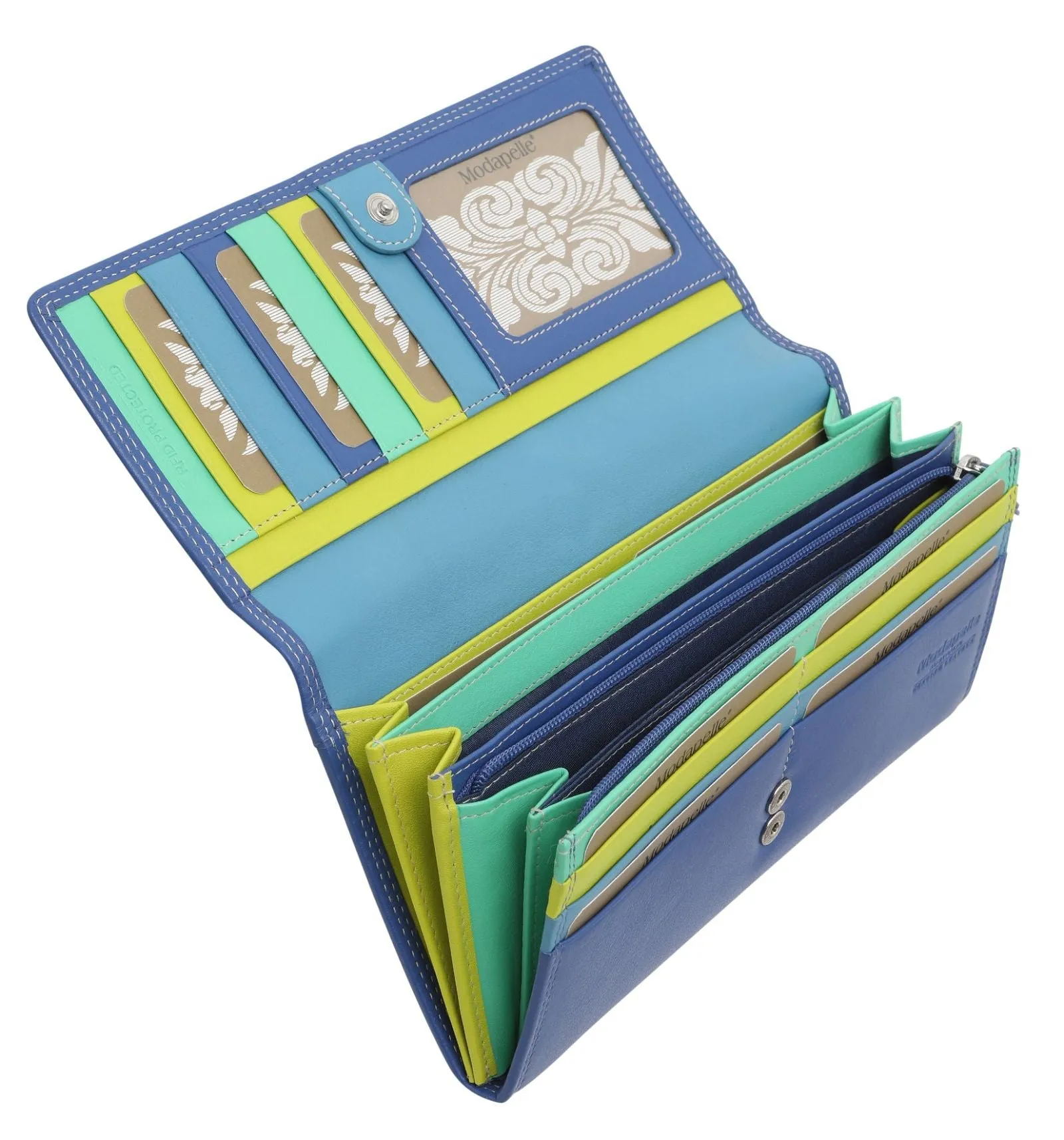 Modapelle - Leather Multi Coloured Wallet RFID