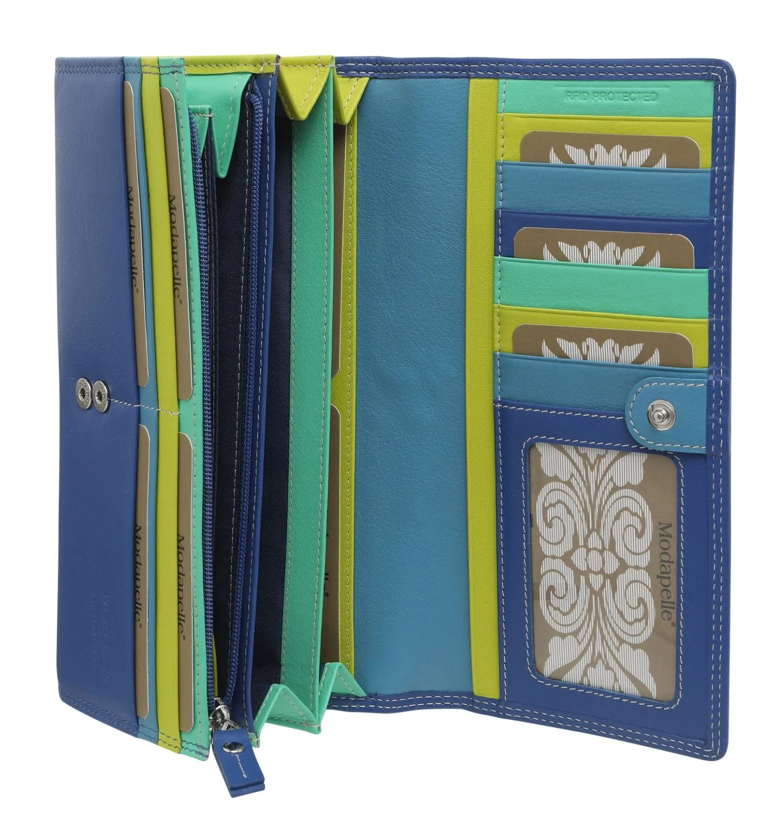 Modapelle - Leather Multi Coloured Wallet RFID