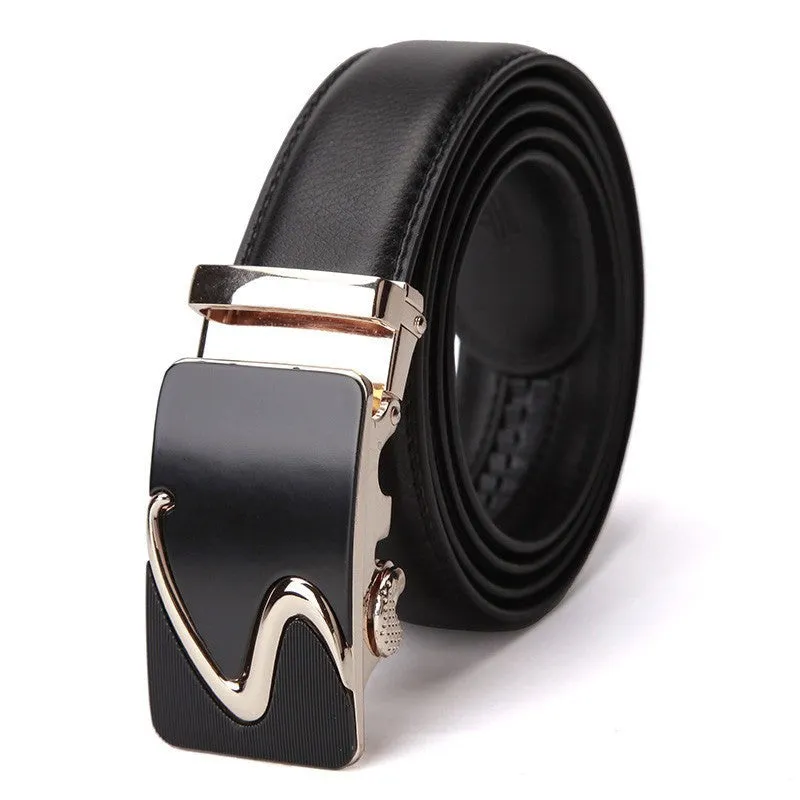Modern S Buckle Leather Belt
