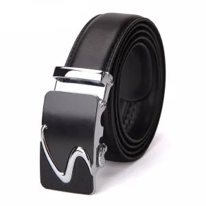Modern S Buckle Leather Belt