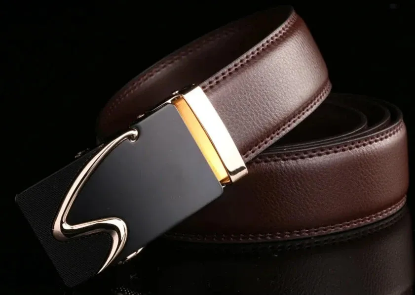 Modern S Buckle Leather Belt