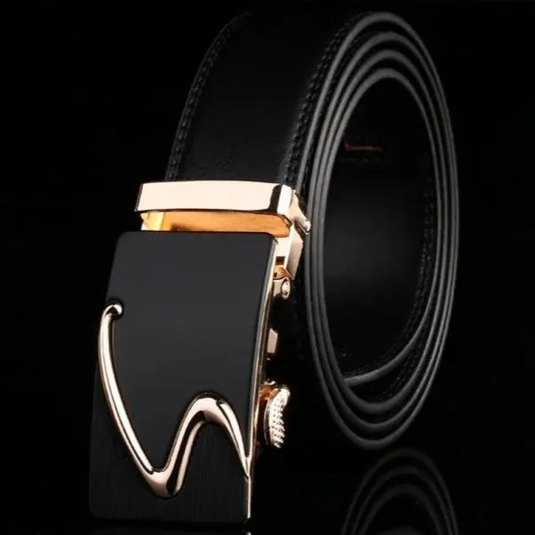 Modern S Buckle Leather Belt